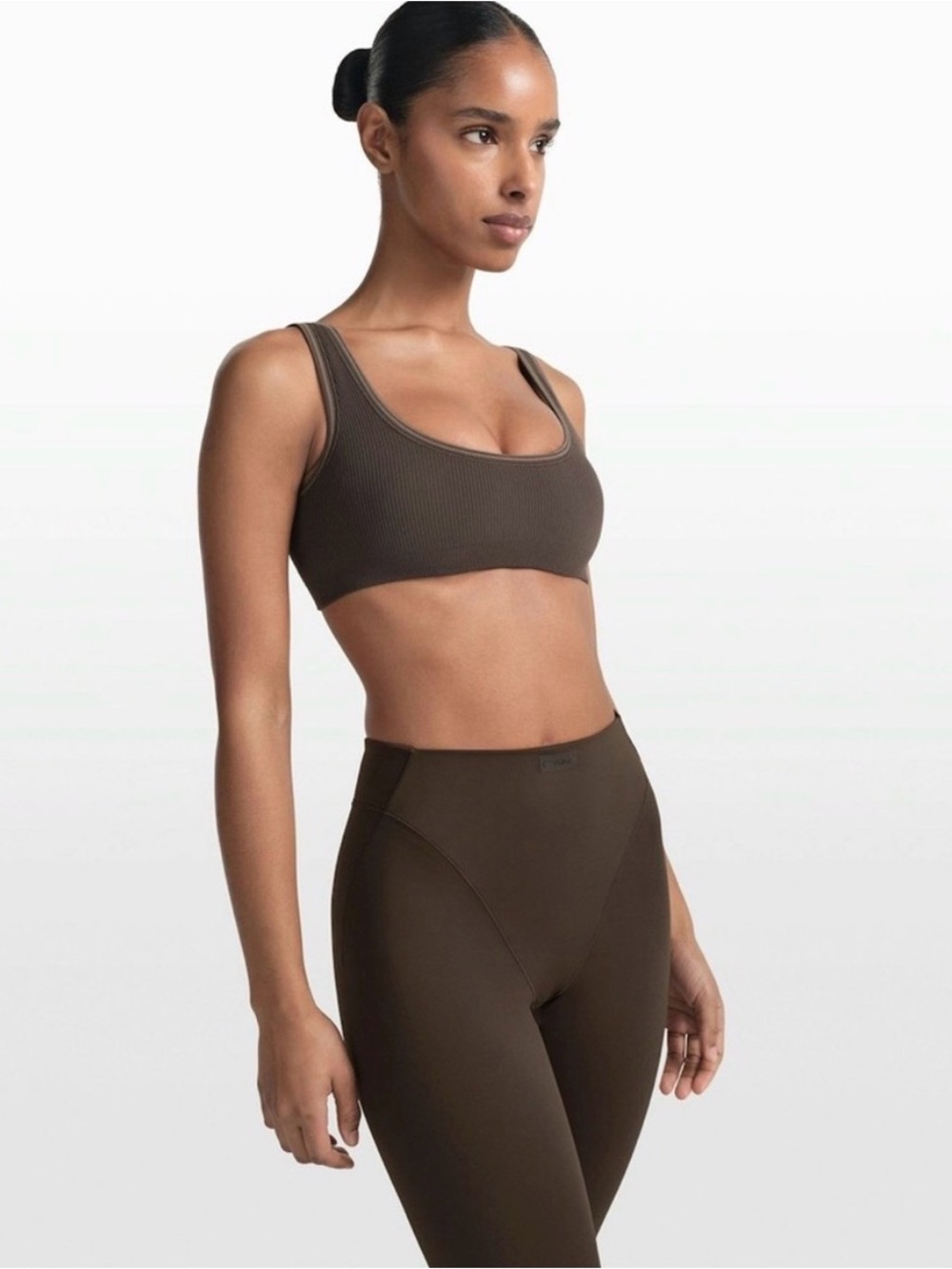 NWT - Skims Nike ribbed seamless micro scoop bra Phoenix/truffle XS